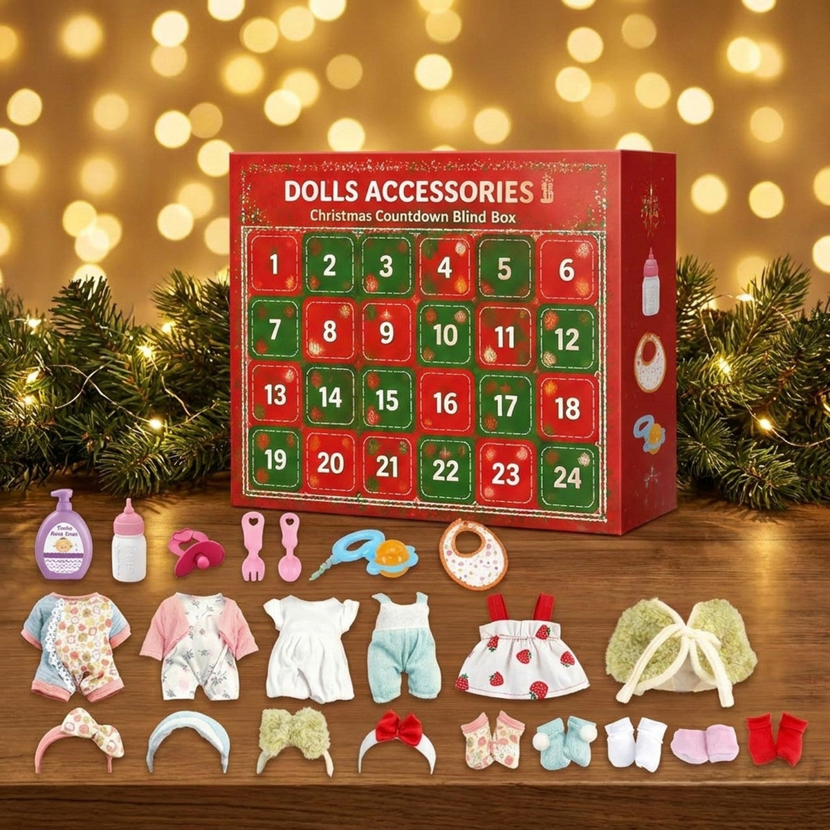 Doll Accessories Christmas Advent Calendar, 24 Surprises