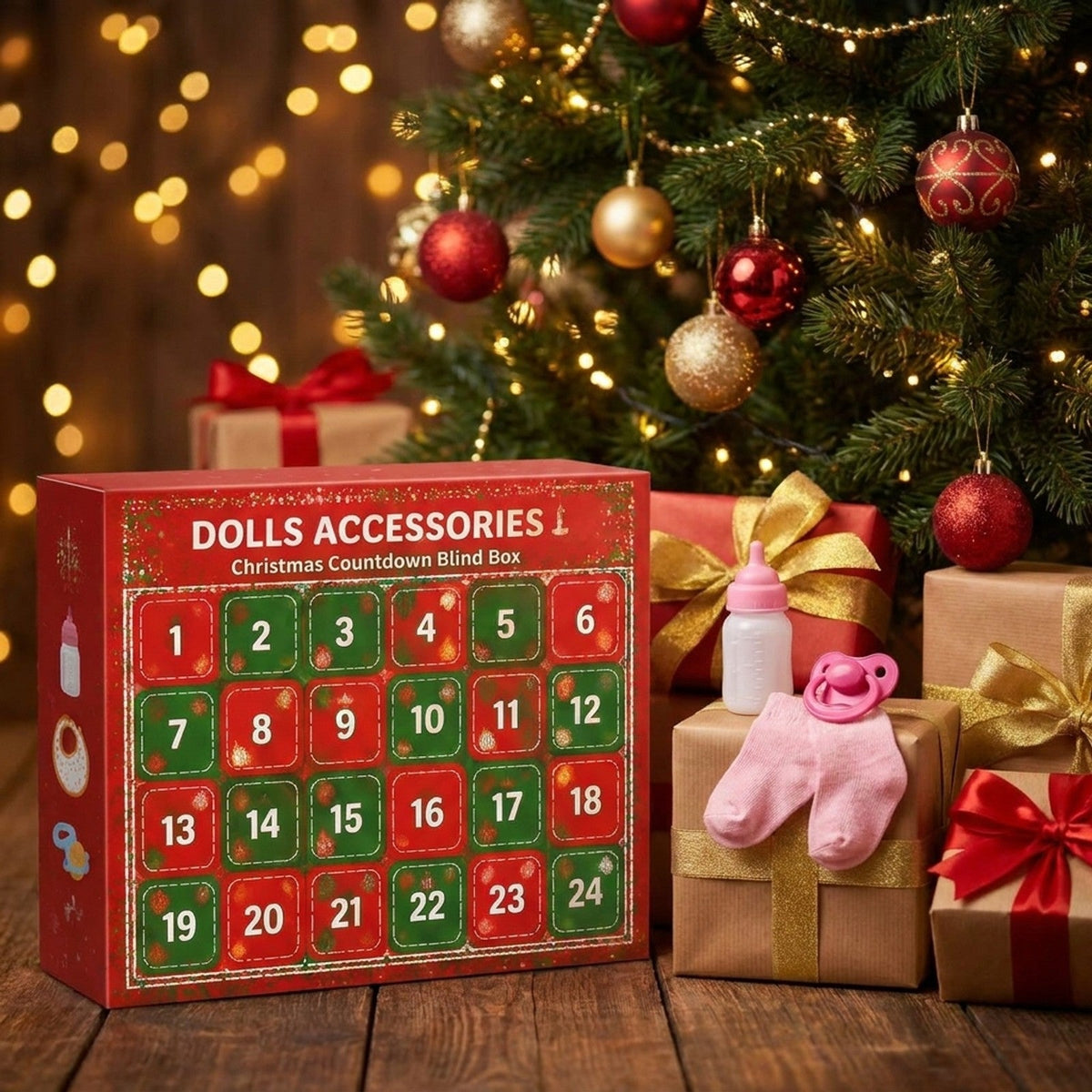 Doll Accessories Christmas Advent Calendar, 24 Surprises