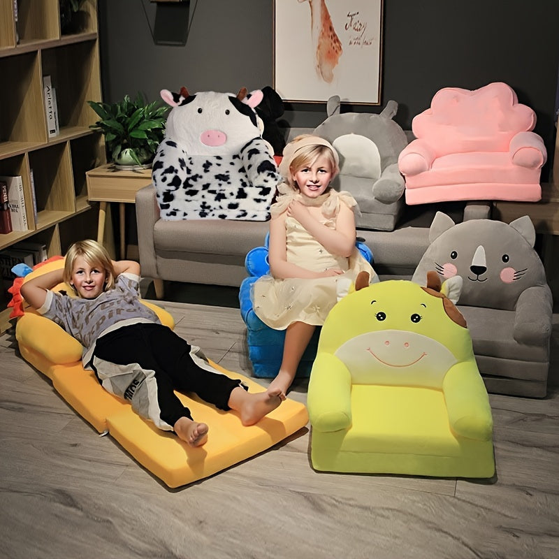 EleganceChild Plush Folding Sofa Bed | Convertible and Washable Chair, Ideal for Bedroom and Playroom
