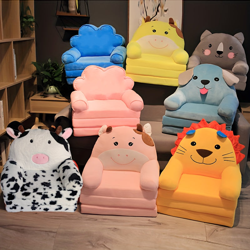 EleganceChild Plush Folding Sofa Bed | Convertible and Washable Chair, Ideal for Bedroom and Playroom