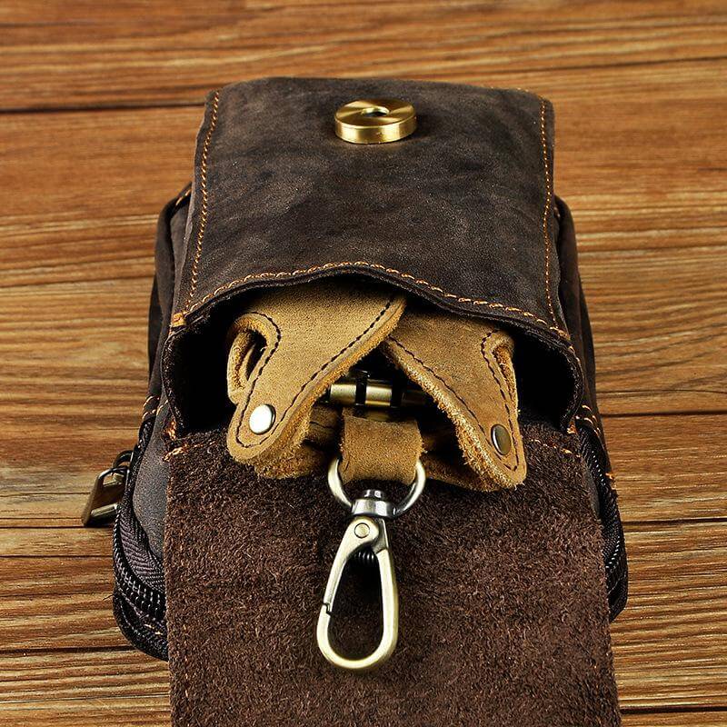 Elegant Leather Hip Pouch for Men