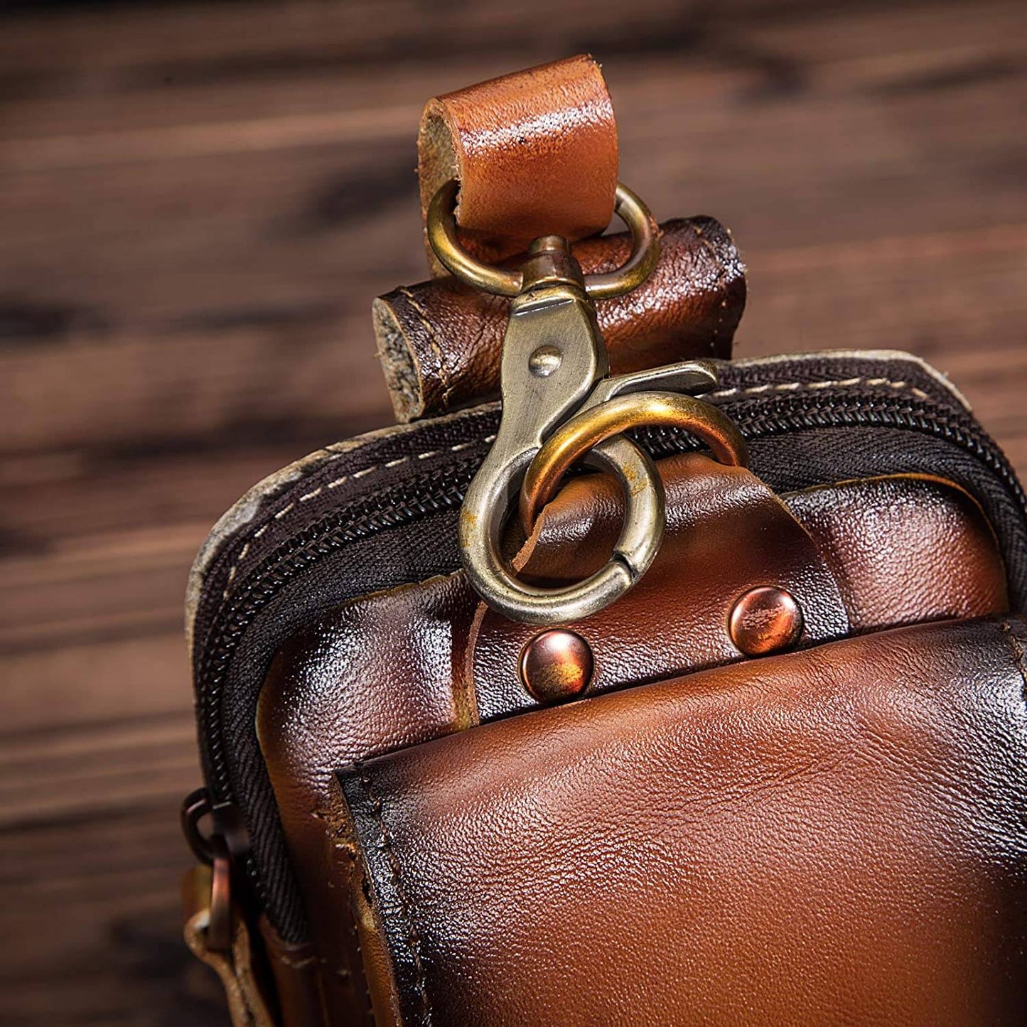 Elegant Leather Hip Pouch for Men