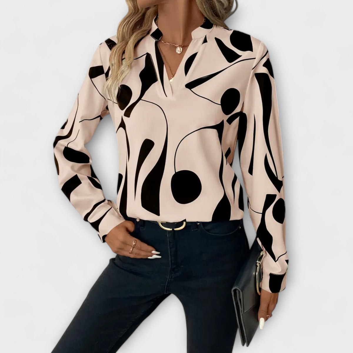 Elegant mønstret bluse