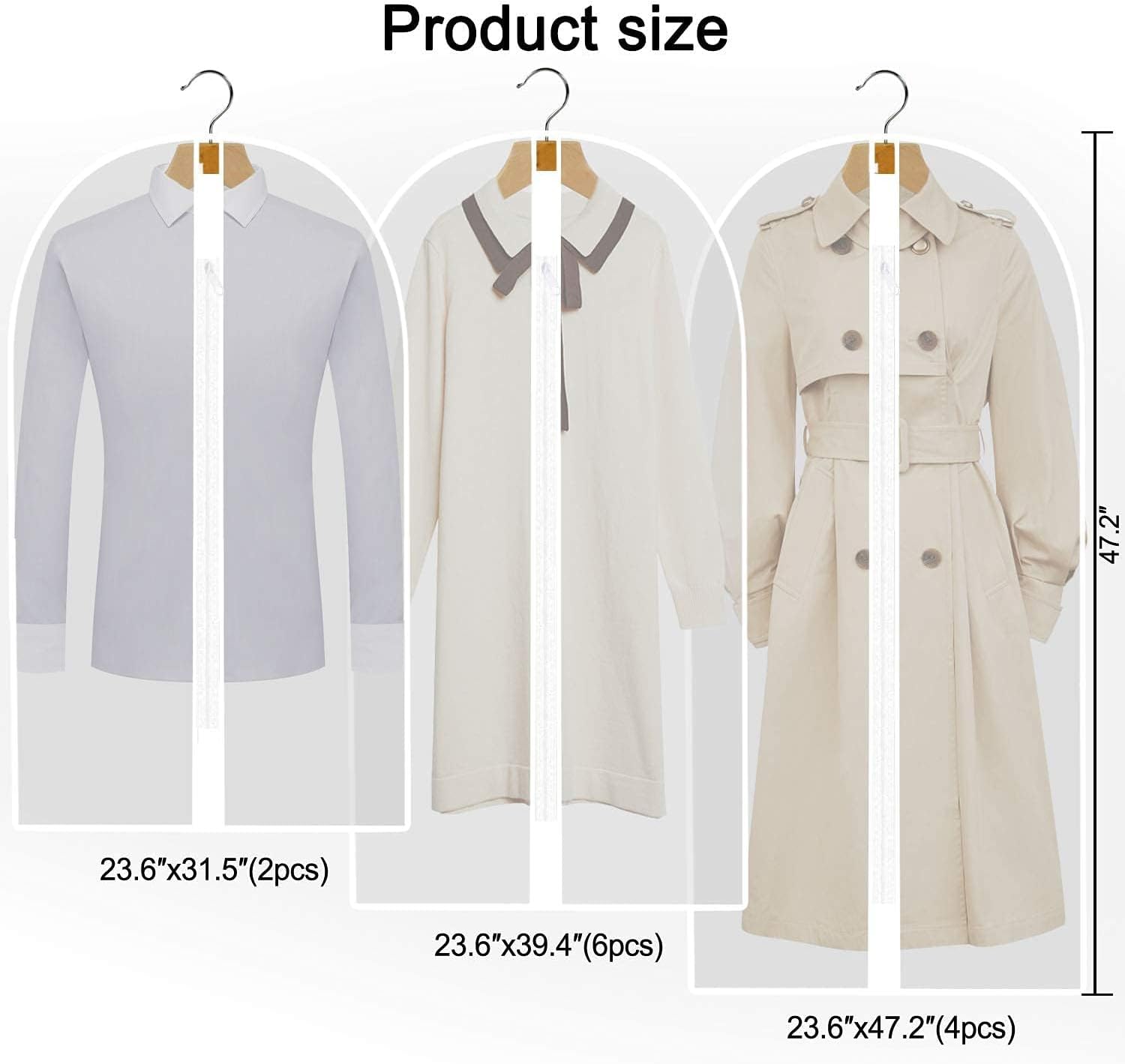 Extra-Long Dress & Gown Garment Bag – 71" (180.34 cm) Protective Covers with Handles