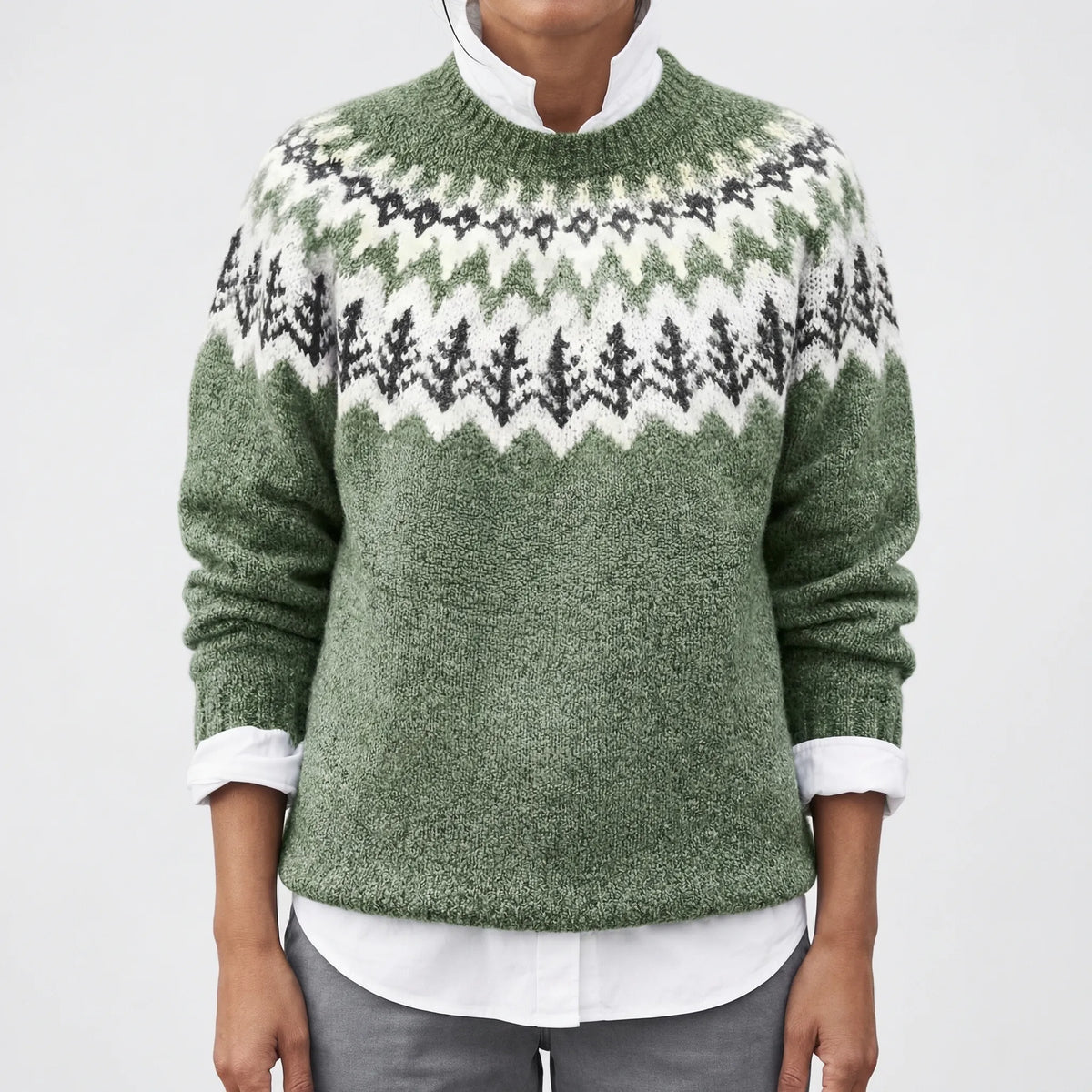 Pletený svetr s motivem Fair Isle