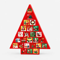 Adventskalender som juletræ, der kan fyldes - fritstående juletræ med 24 skuffer, 41 cm højt, genanvendeligt