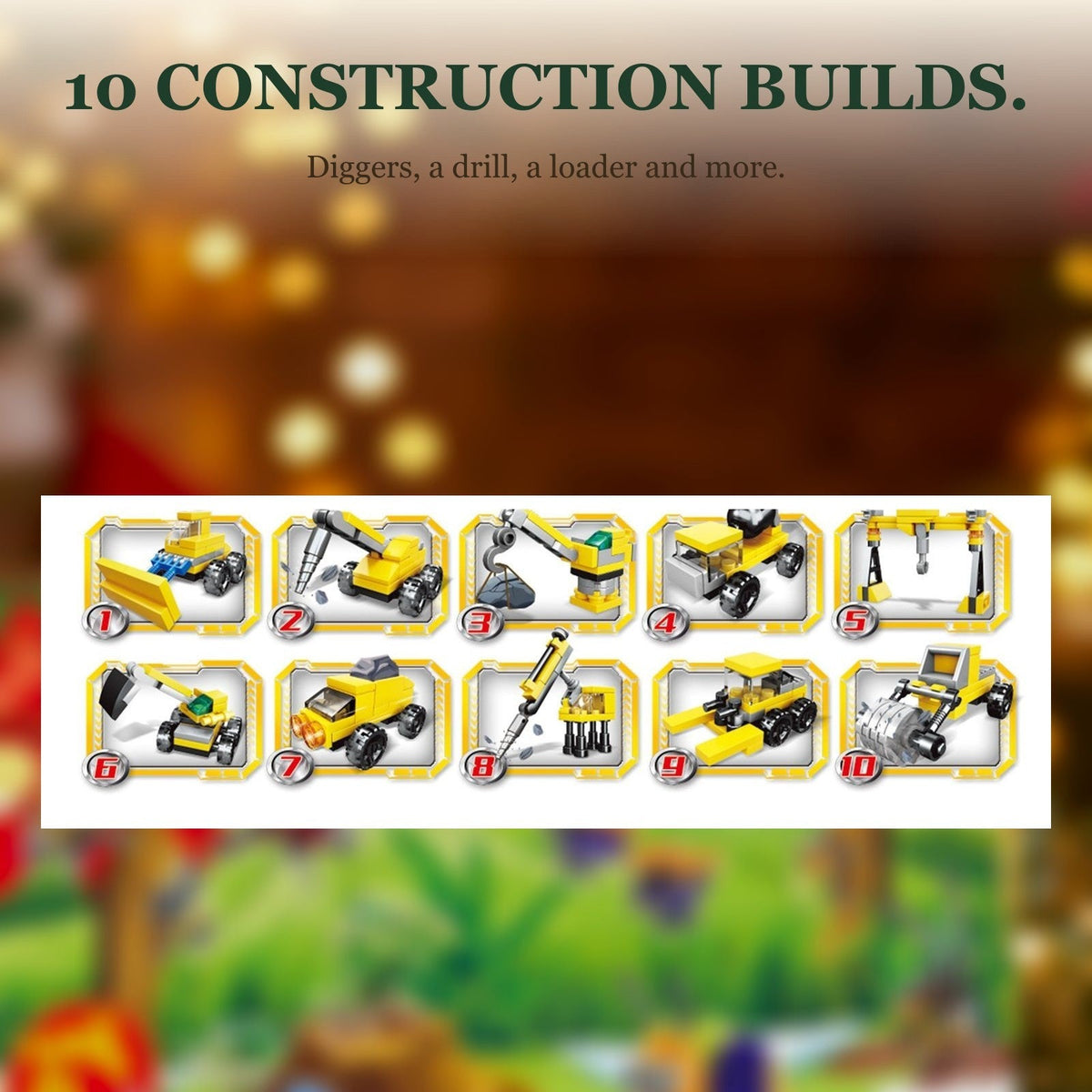 Fire Rescue and Construction Vehicle Advent Calendar, Mini Brick Builds