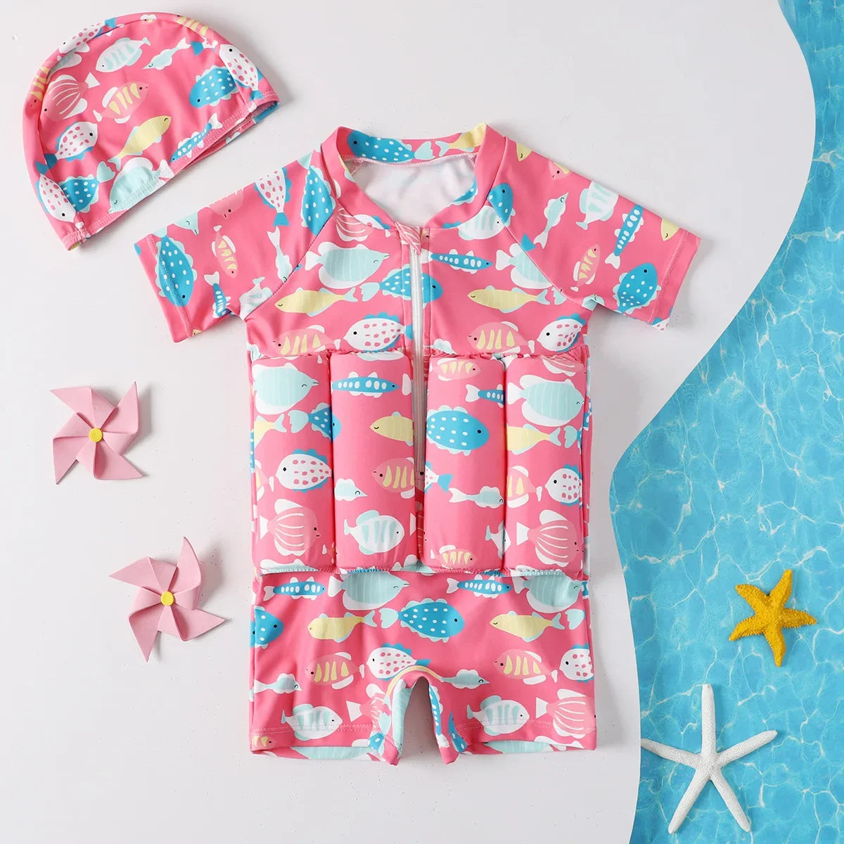 FloatEase | The design of this swimsuit allows your child to float effortlessly.