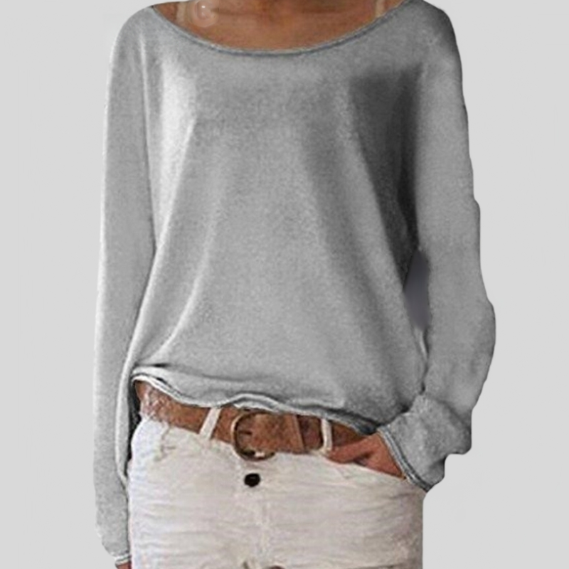 FrenchAlexa - Elegant lightweight round-neck jumper for autumn