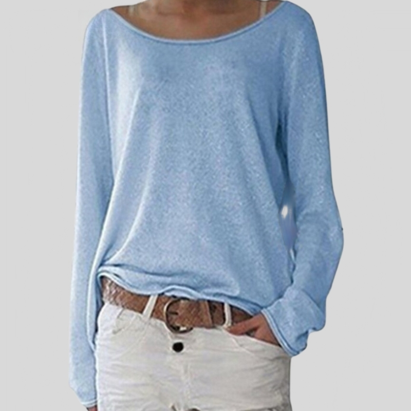 FrenchAlexa - Elegant lightweight round-neck jumper for autumn