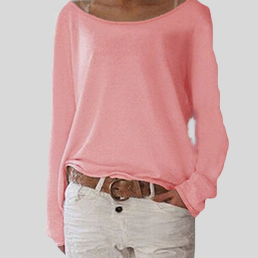 FrenchAlexa - Elegant lightweight round-neck jumper for autumn