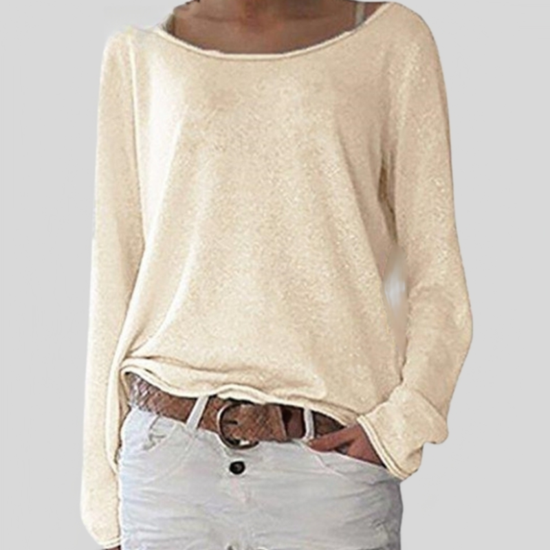 FrenchAlexa - Elegant lightweight round-neck jumper for autumn