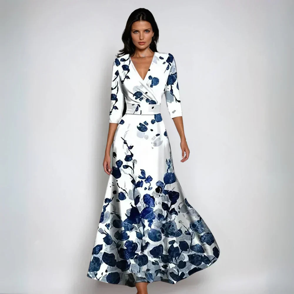 FrenchEmily | Elegant Autumn Floral Wrap Dress