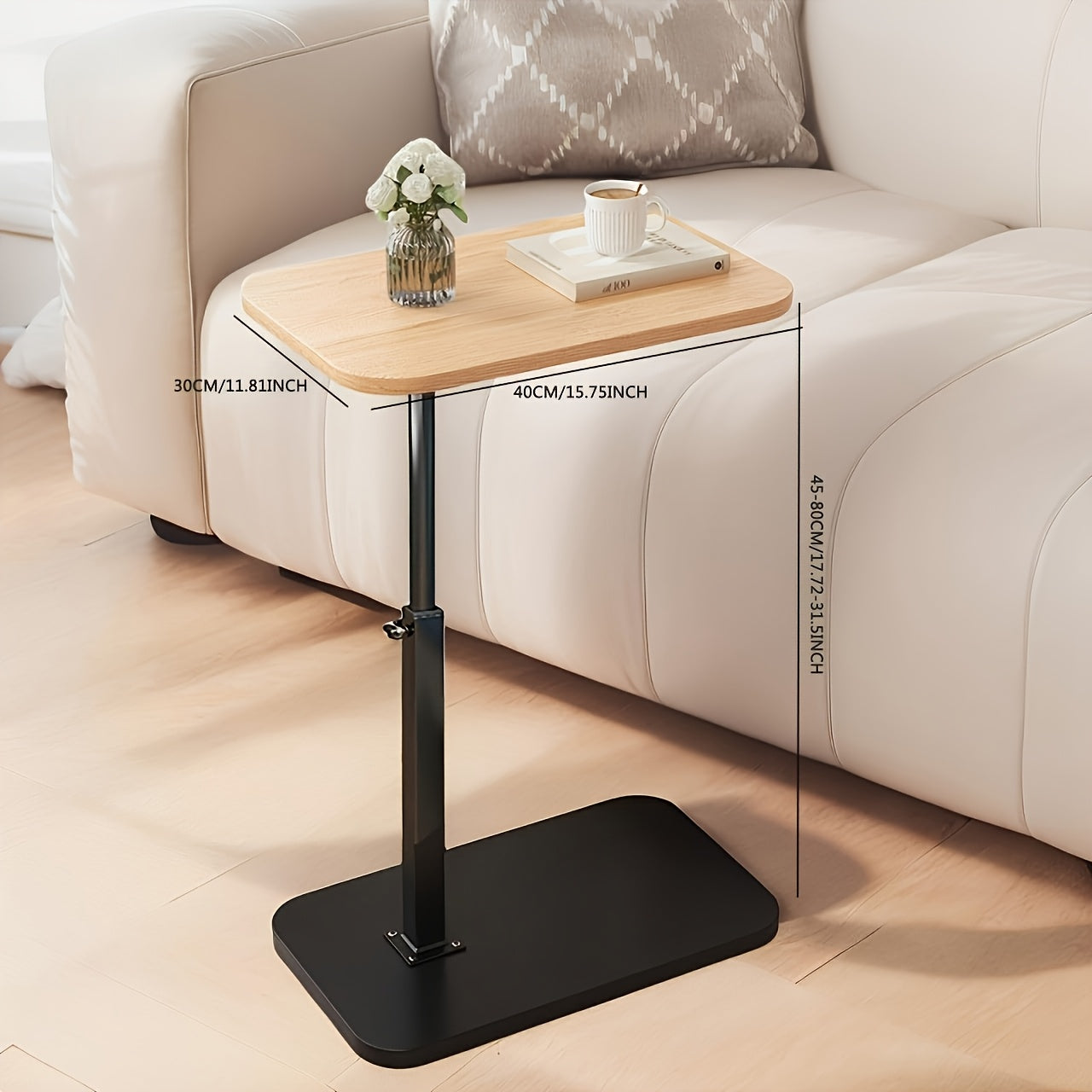 Functional Side Table with Height Adjustment Stylish Aid in Everyday Life