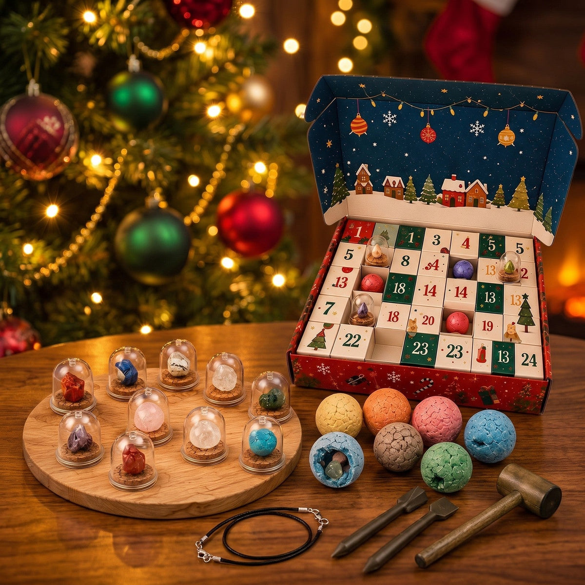 Kids Gemstone Dig Advent Calendar, 24 Days of Treasure