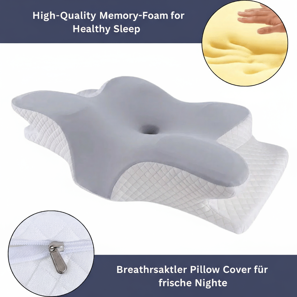 GESUNDPUR PILLOW - Orthopedic memory foam pillow for neck & shoulder pain relief