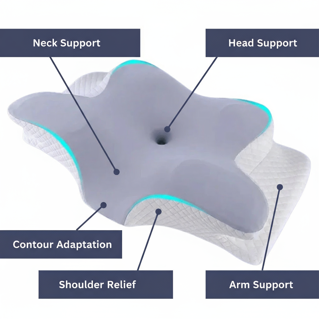 GESUNDPUR PILLOW - Orthopedic memory foam pillow for neck & shoulder pain relief