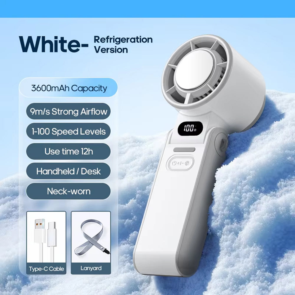 Handheld Turbo-Ventilator with Semiconductor Cooling for Instant Coolness