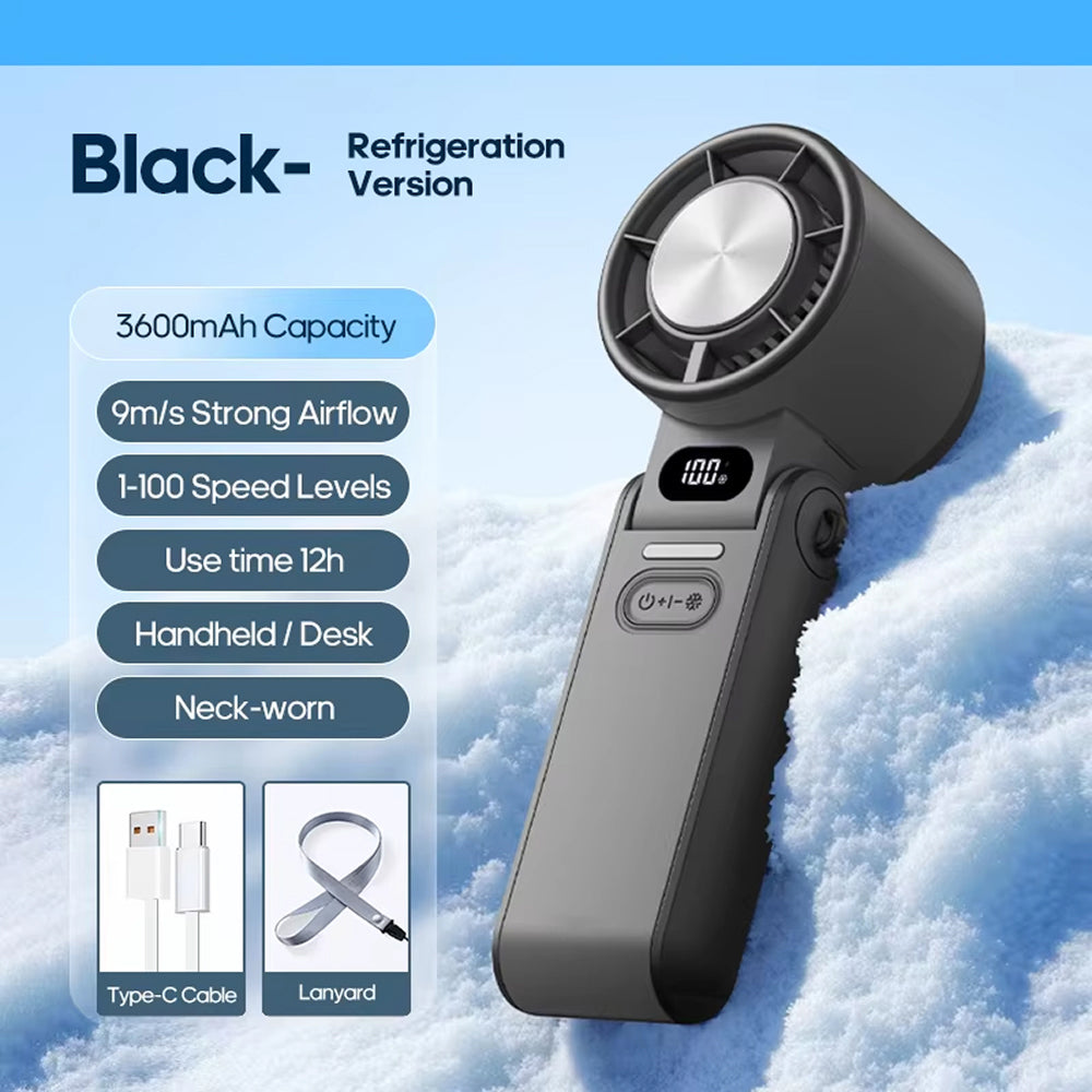Handheld Turbo-Ventilator with Semiconductor Cooling for Instant Coolness