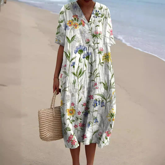Hannah - Colorful Summer Dress with Flowers