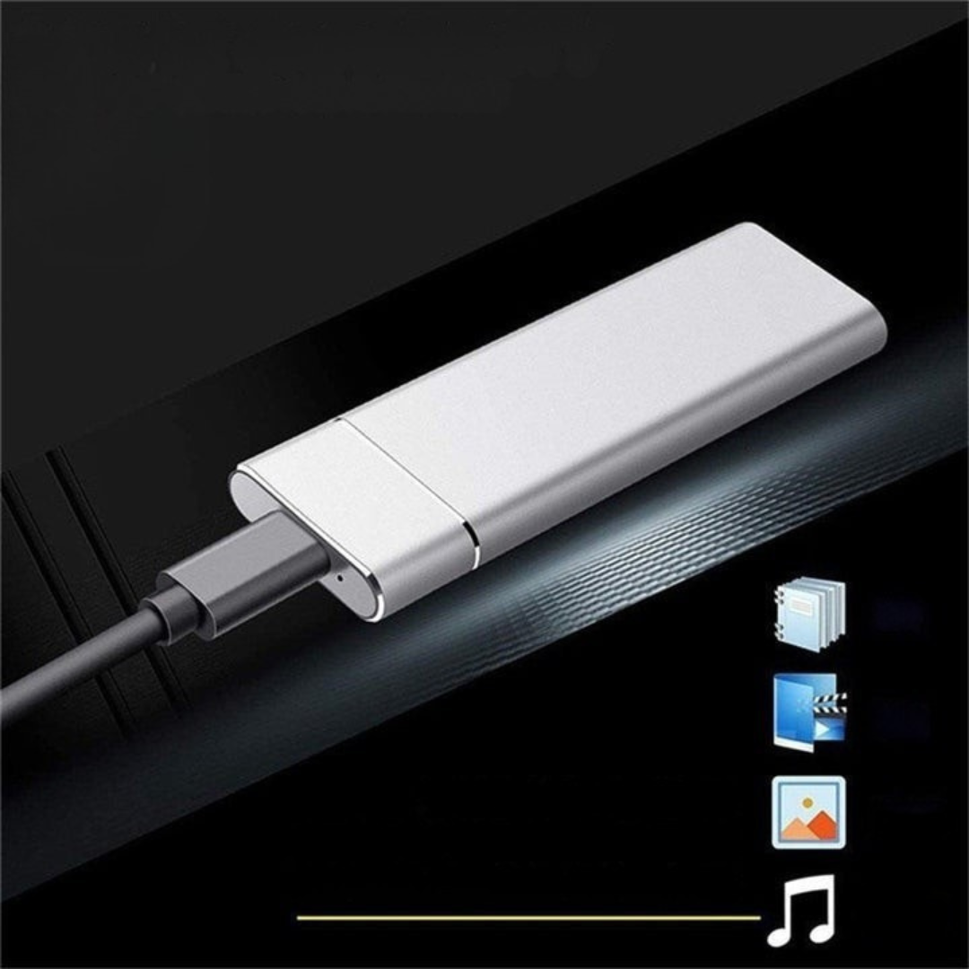 High-speed portable external SSD in aluminum