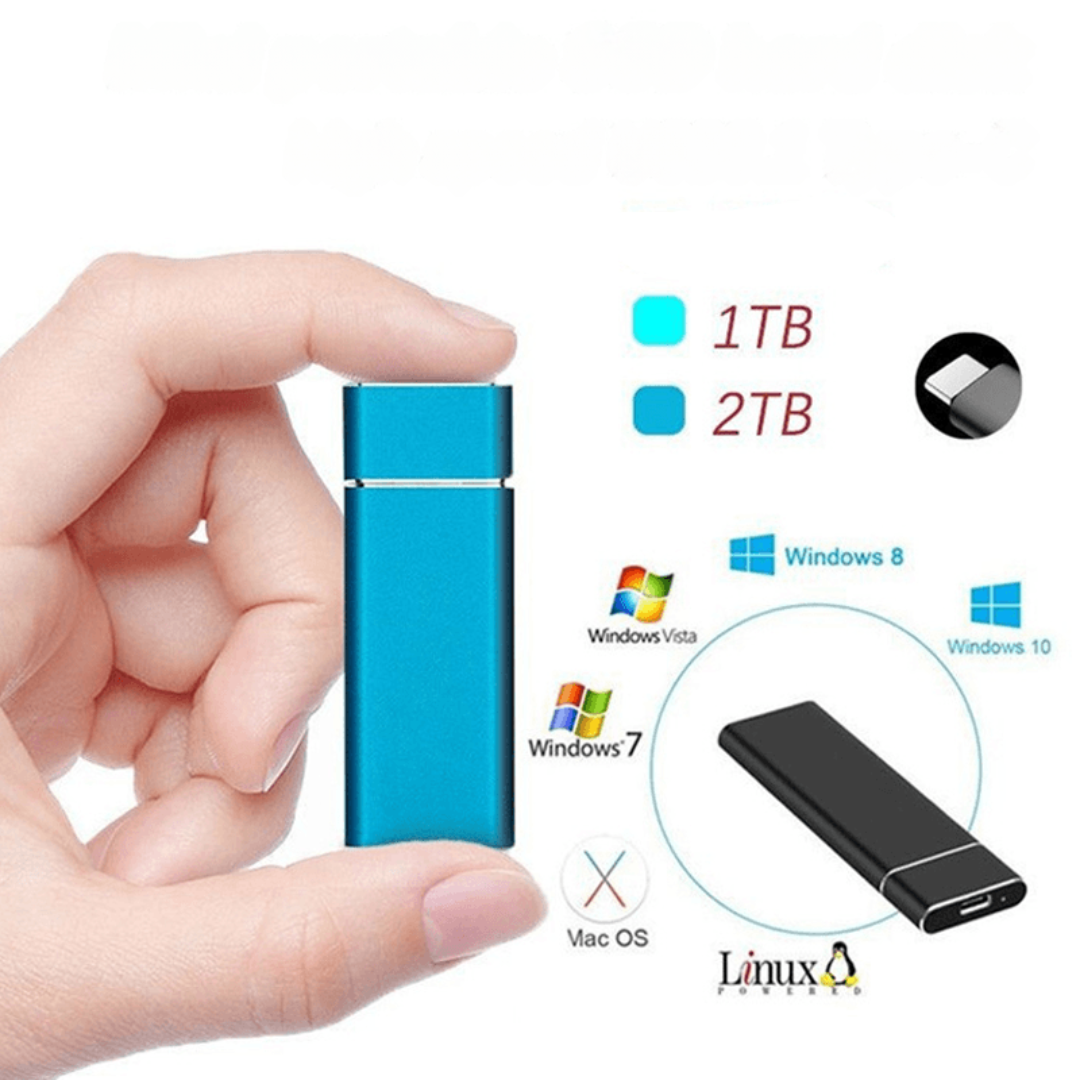 High-speed portable external SSD in aluminum
