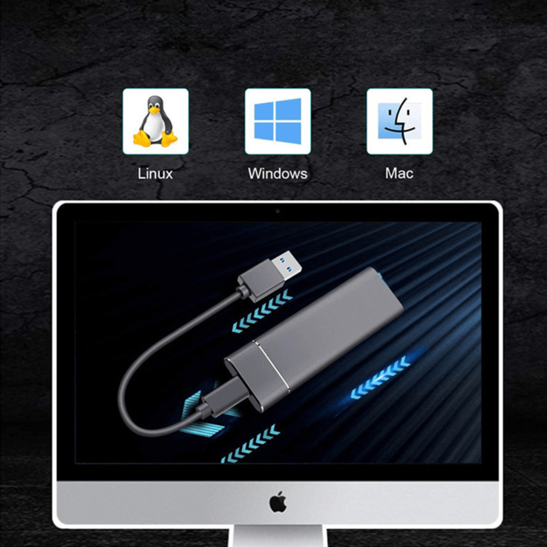 High-speed portable external SSD in aluminum