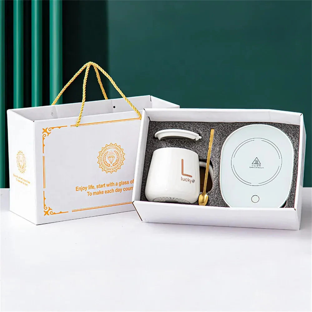 Innovative Heated Mug Set – Ceramic Cup with Smart Warming Coaster
