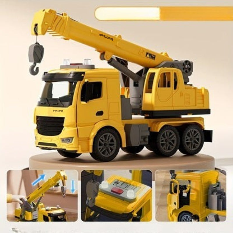 Interactive Truck with Crane for Kids with Lights and Sounds - Safe Motor Toy