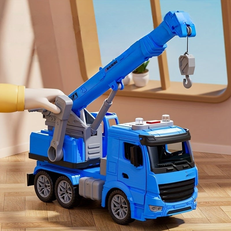 Interactive Truck with Crane for Kids with Lights and Sounds - Safe Motor Toy