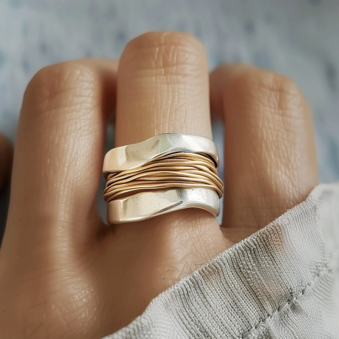 Intertwined Silver and Gold in Harmony