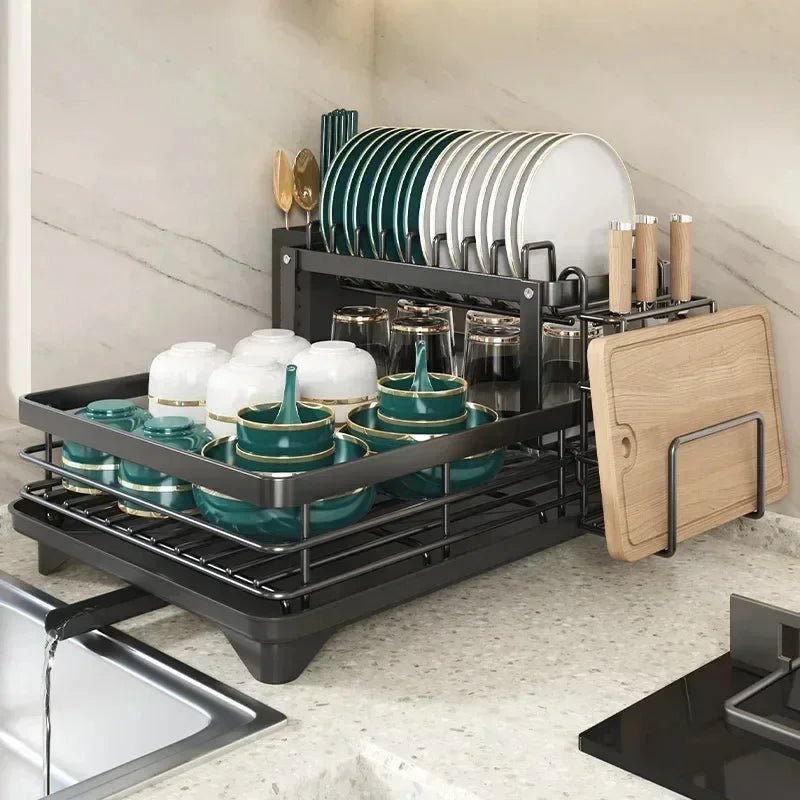 KITCHENFORM – Foldable Stainless Steel Dish Rack, Space-Saving Design for Modern Kitchens