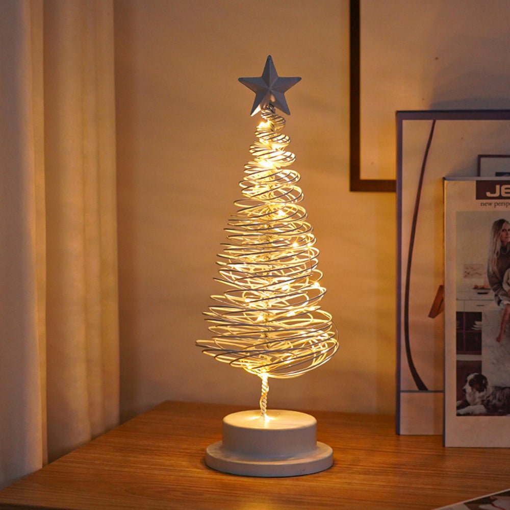 LED vánoční stromeček se spirálovým designem a hvězdou