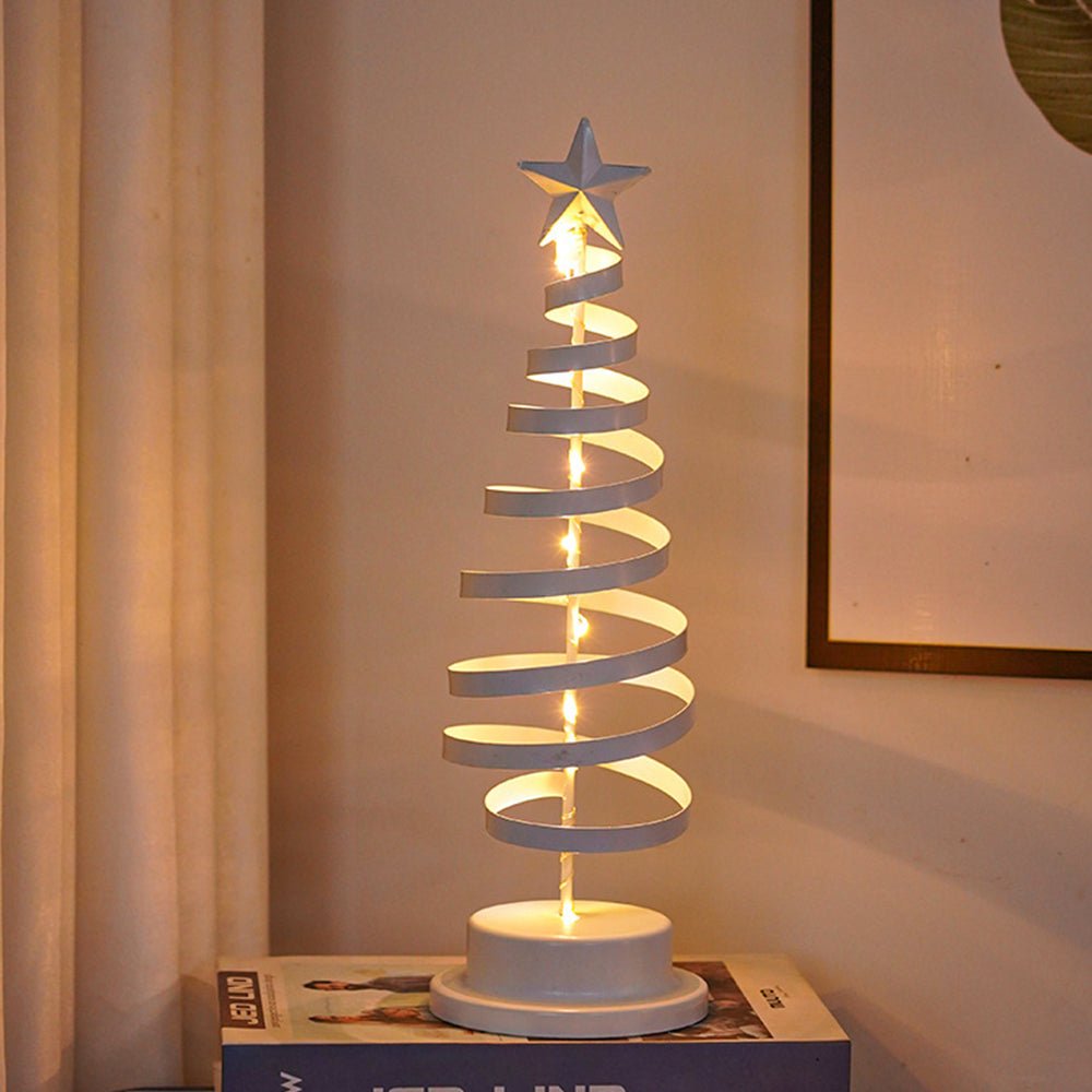 LED vánoční stromeček se spirálovým designem a hvězdou