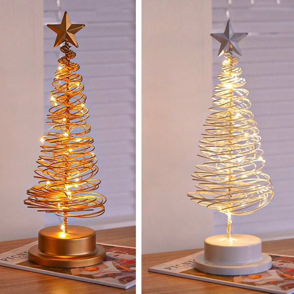 LED vánoční stromeček se spirálovým designem a hvězdou