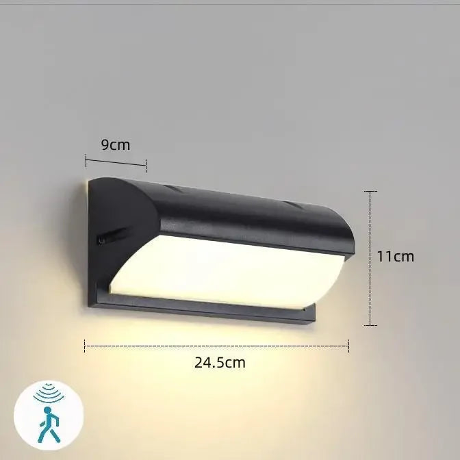 LED-udendørsvæglampe med bevægelsessensor