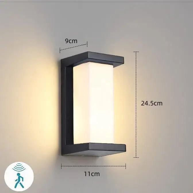 LED-udendørsvæglampe med bevægelsessensor