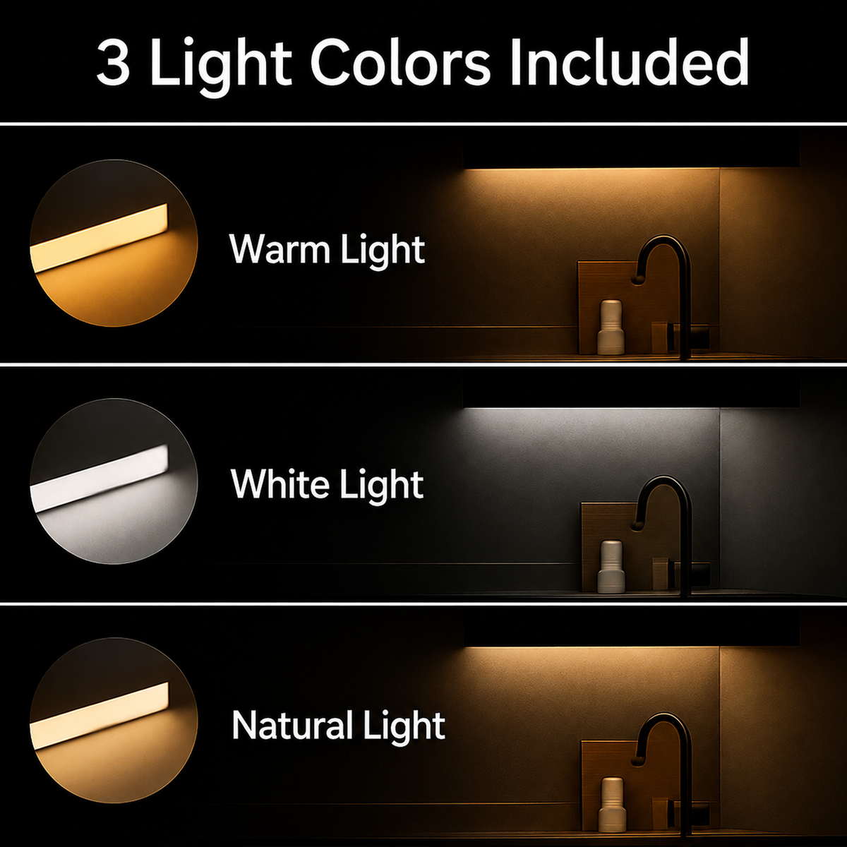LED světlo pod skříňku s pohybovým senzorem - magnetické, bez vrtání