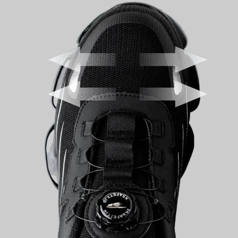 Letvægts, åndbare sportssneakers i mesh med ståltå - skridsikre
