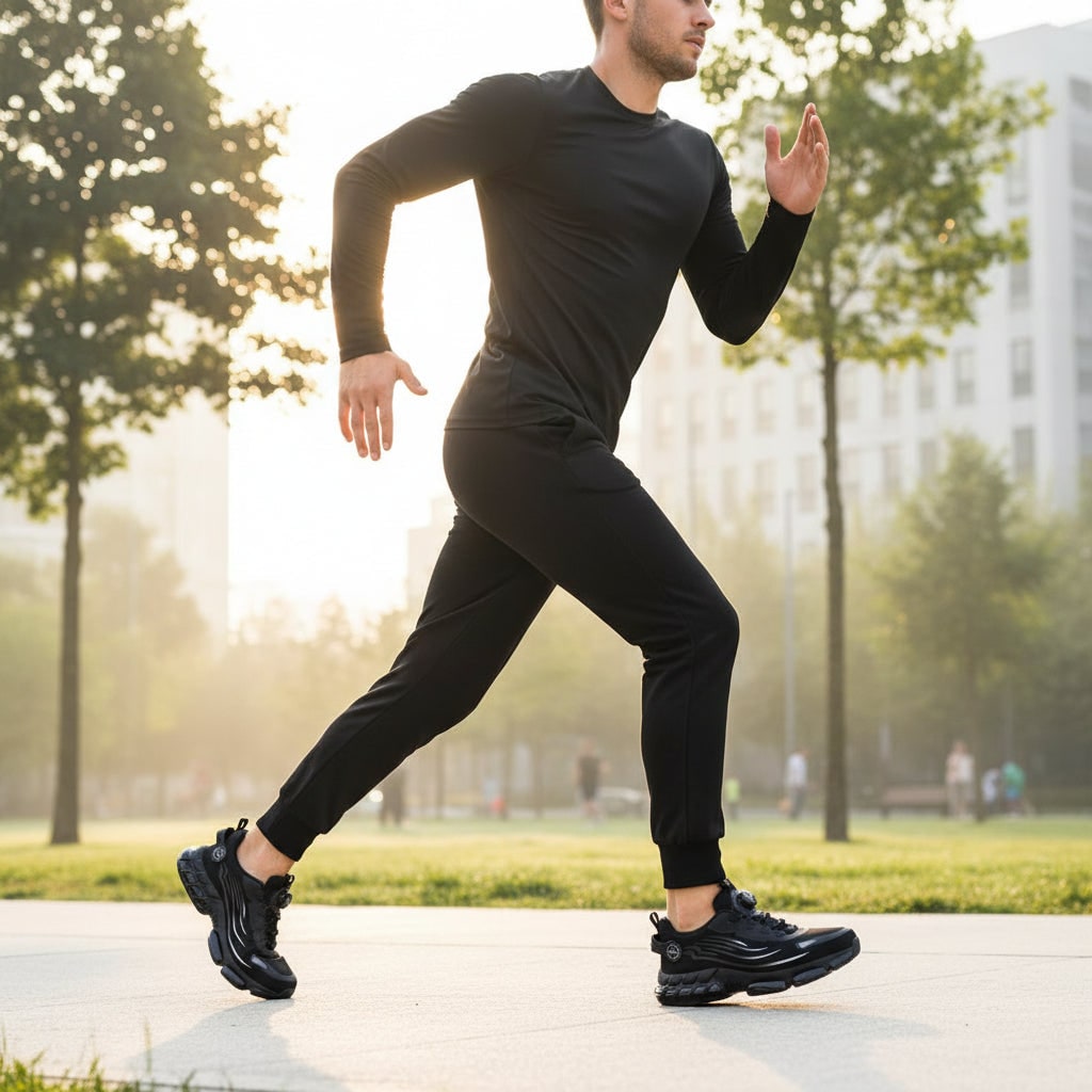 Letvægts, åndbare sportssneakers i mesh med ståltå - skridsikre