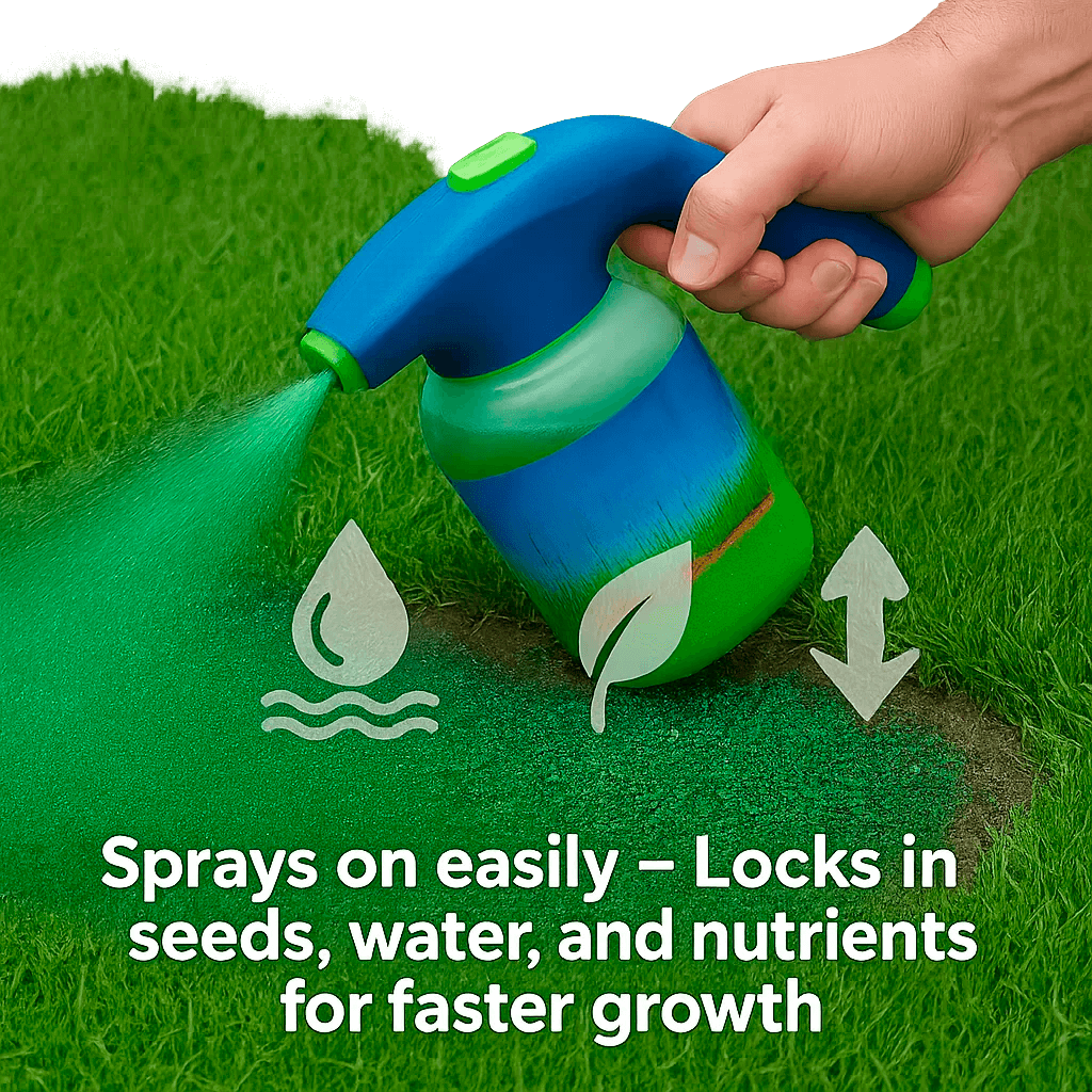 Tekutá trávníková směs Hydro Mousse ve spreji pro opravu holých míst a ploch s vysokým provozem