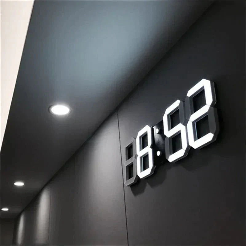 LumiSync 3D LED Wall Clock – Modern Digital Clock with Dimmable Lighting