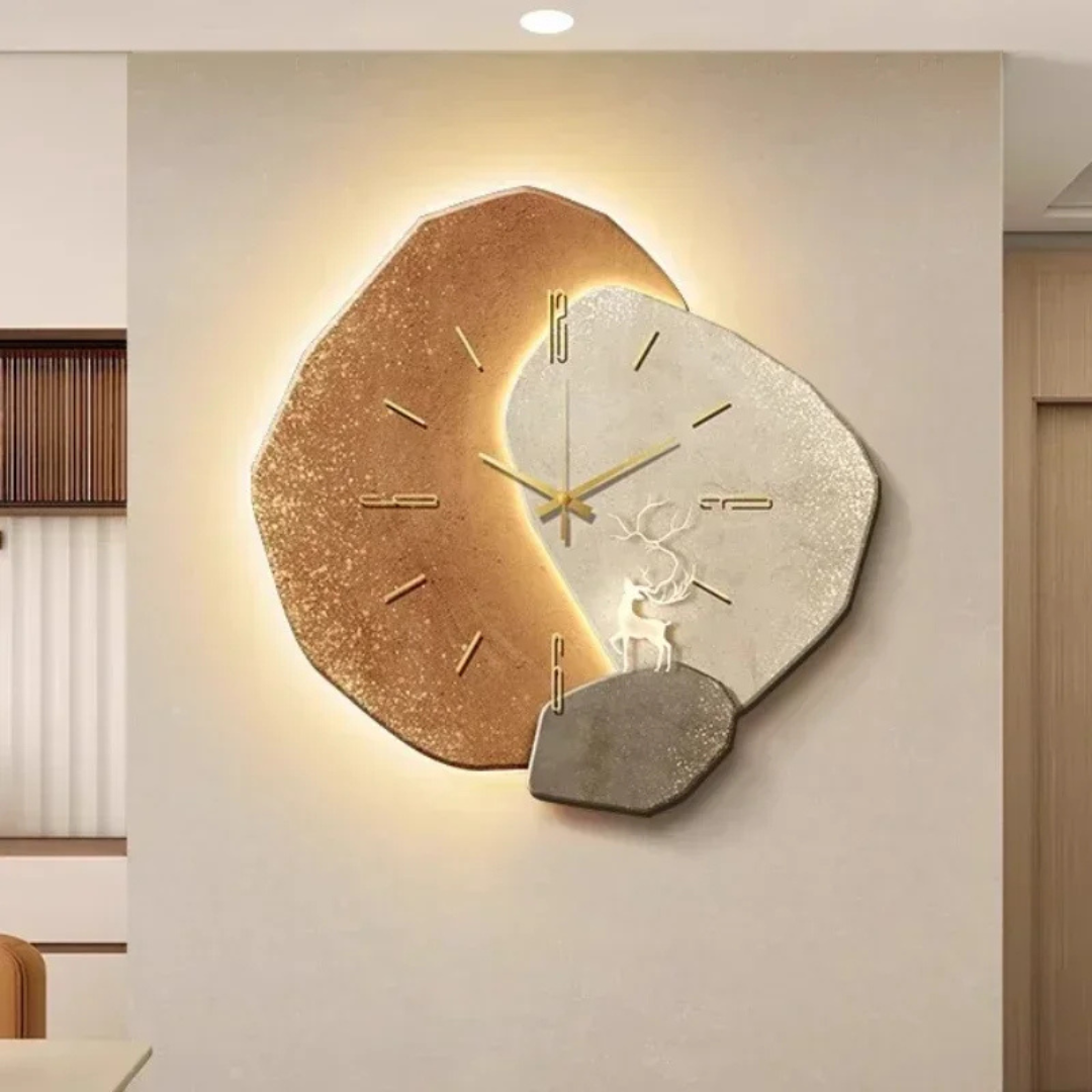 LunaWood wall clock - Natural elegance with a soft LED glow