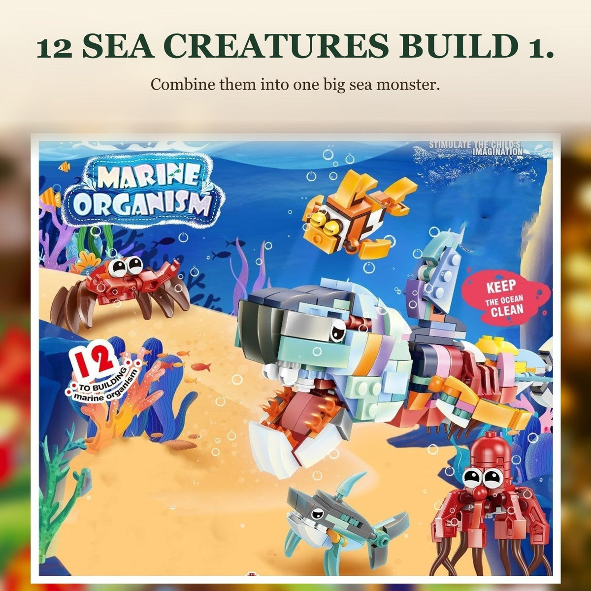 Sea Animals Brick Advent Calendar, 24 Builds and a Big Sea Creature