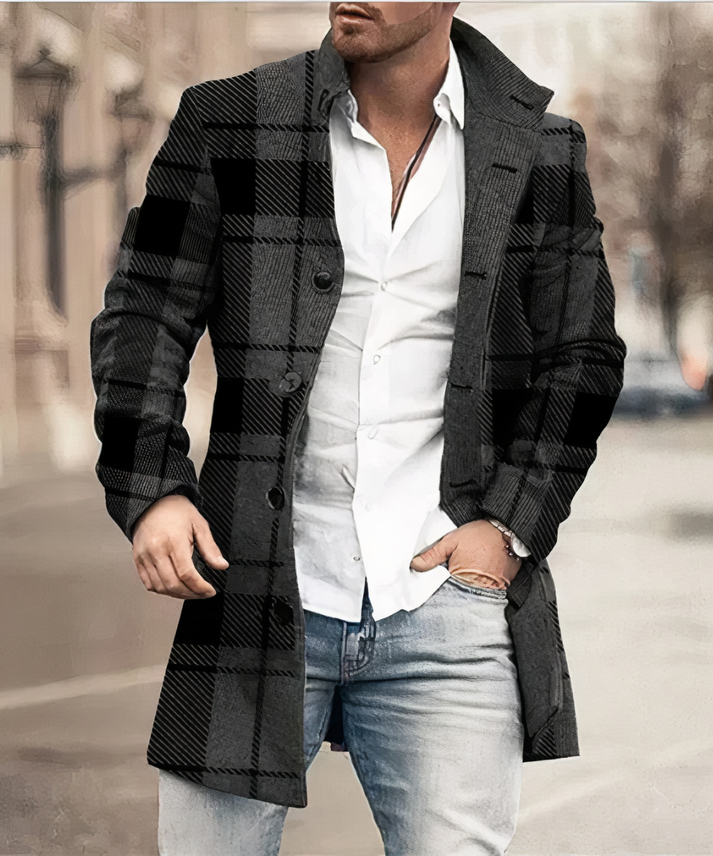 Trenchcoat med knapper til mænd