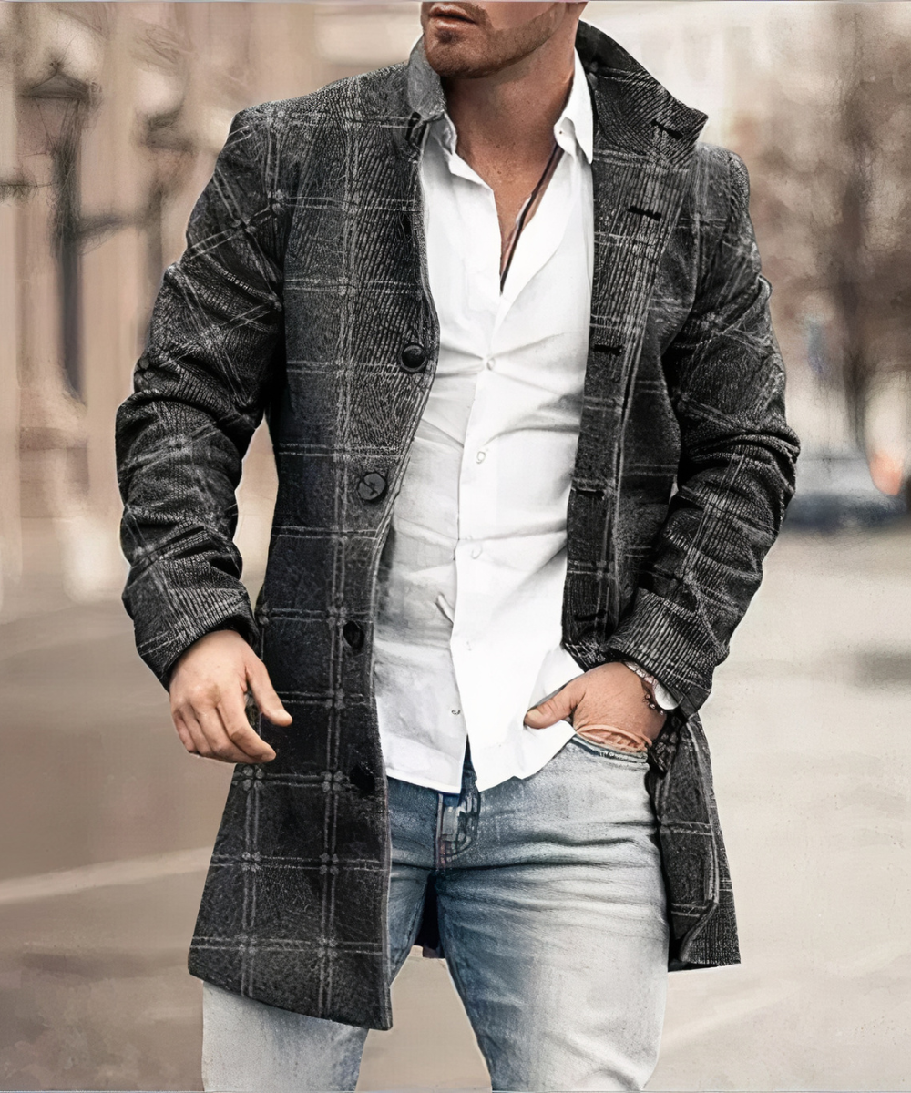Trenchcoat med knapper til mænd