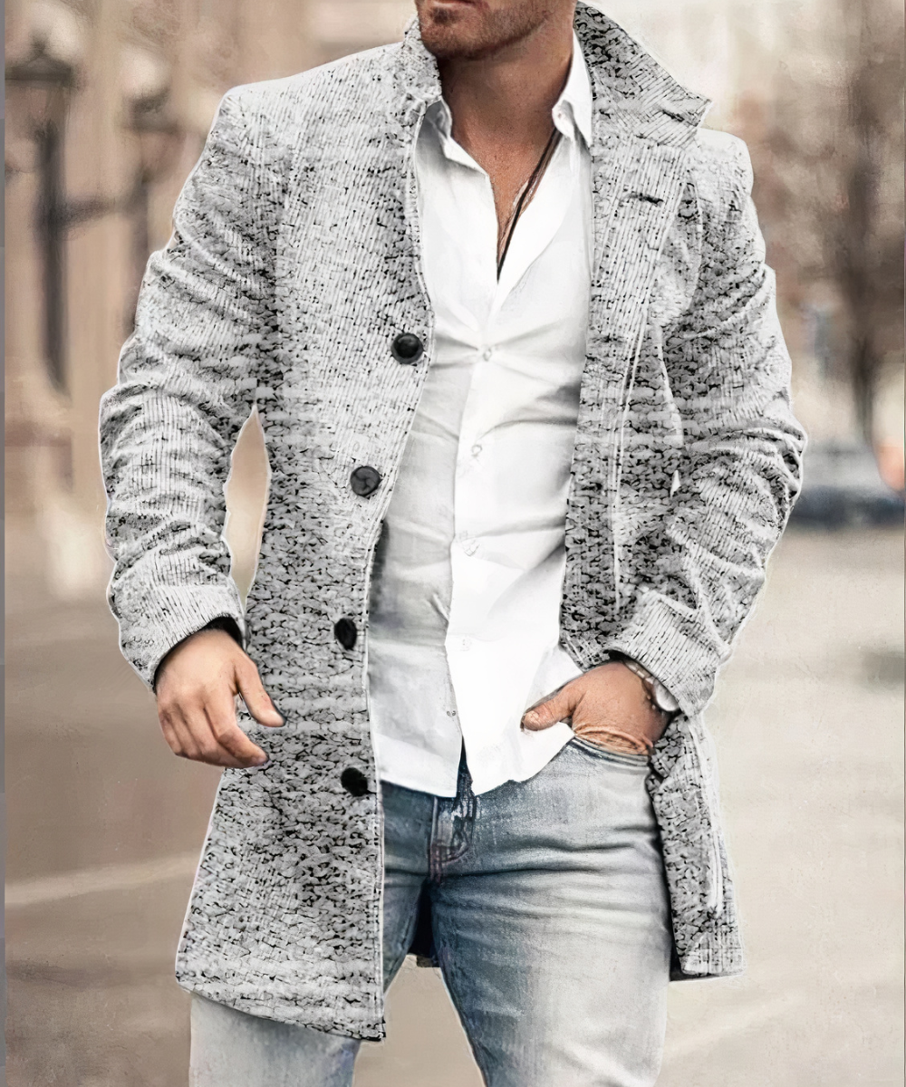 Trenchcoat med knapper til mænd