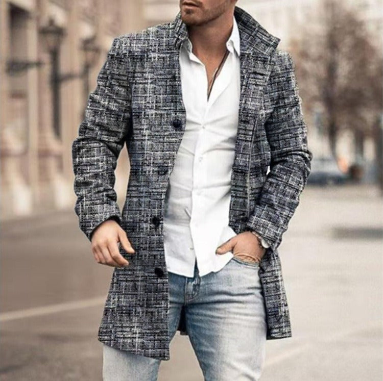Trenchcoat med knapper til mænd