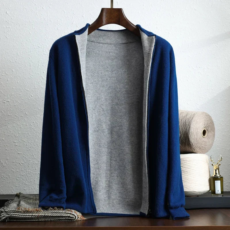 Casual cardigan til mænd med lange ærmer og åben front