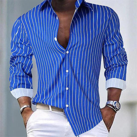 Men's Long-Sleeved Shirt - Casual Cotton Shirt for Autumn